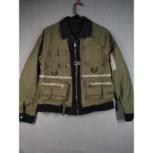 Embellish Mens Medium Bounty Jacket Black/Olive Reversible